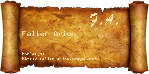 Faller Arion névjegykártya